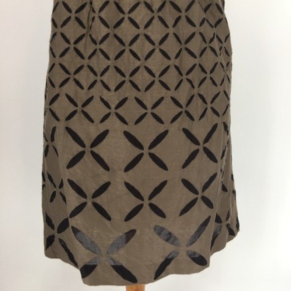 J. Crew Sleeveless Brown Embroidered Dress S 10 - Picture 7 of 8